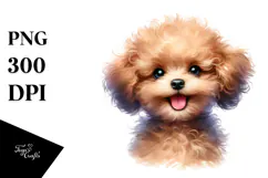 Watercolor Baby Poodle, Transparent PNG Product Image 1