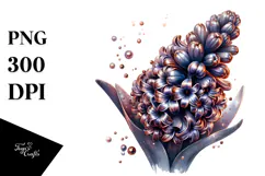 Shiny Hyacinth Watercolor Splash, PNG Product Image 1