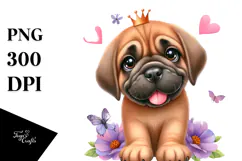 Cute Mastiff with Big Eyes PNG Product Image 1