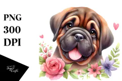 Cute Mastiff with Big Eyes PNG Product Image 1