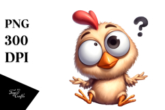 Whimsical Chicken with Quirky Expression, Transparent PNG Product Image 1