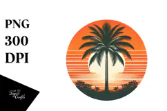 Vintage Tropical Tree Sunset, 20 oz Tumbler Product Image 1