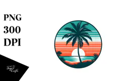 Vintage Tropical Tree Sunset, 20 oz Tumbler Product Image 1