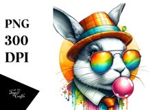 Quirky Rabbit Portrait with Hat | Clipart Product Image 3