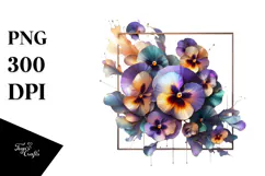 Shiny Pansy with Metallic Insertions PNG Product Image 1