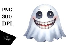 Funny Halloween Ghost Smile Clipart Product Image 3