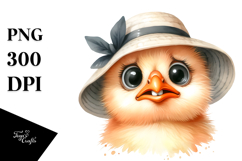 Watercolor Chick Portrait Sun Hat Chick Hummingbird Product Image 1