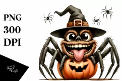 Funny Halloween Spider with Goofy Smile PNG Product Image 3