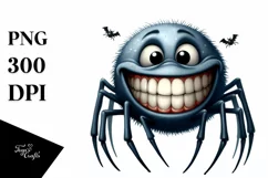 Funny Watercolor Haloween Spider Clipart Product Image 1
