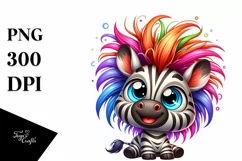 Cute Cartoon Zebra Smiling | Sublimation | Clipart Product Image 1