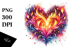 Fire Heart Digital Painting PNG Product Image 1