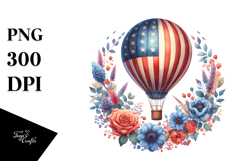 Vintage Hot Air Balloon with Flowers Product Image 1