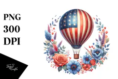 Vintage Hot Air Balloon with Flowers Product Image 1
