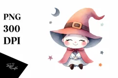 Whimsical Funny Witch Clipart, Transparent PNG Product Image 1