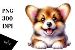Watercolor Baby Pembroke Welsh Corgi PNG Product Image 1