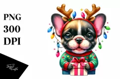 Winter French Bulldog PNG Product Image 1