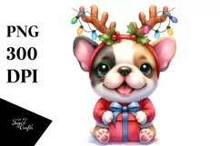 Winter French Bulldog PNG Product Image 1