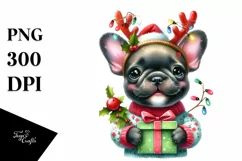 Winter French Bulldog PNG Product Image 1