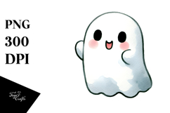 Washed Funny Ghost White Background PNG Product Image 1