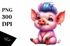 Sitting Baby Pig PNG Product Image 1