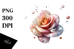 Shiny Rose with Metalic Insertions PNG Product Image 1