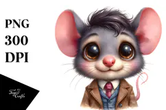 Funny Baby Mouse Portrait Dressed with Big Eyes Product Image 1