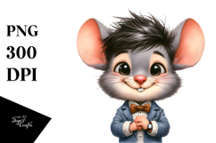 Funny Baby Mouse Portrait Dressed with Big Eyes Product Image 1