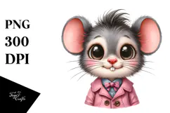 Funny Baby Mouse Portrait Dressed with Big Eyes Product Image 1