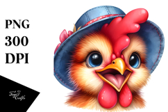 Funny Baby Rooster Portrait PNG Product Image 1