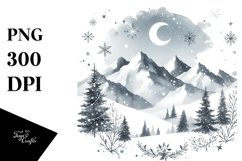 Christmas Snowy Mountains, Transparent PNG Product Image 3