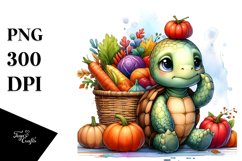 Colorful Baby Turtle with Vegetables | Clipart Product Image 1