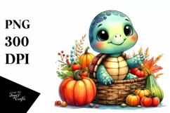 Colorful Baby Turtle with Vegetables | Clipart Product Image 3