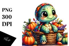 Colorful Baby Turtle with Vegetables | Clipart Product Image 1