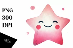 Pinkish Smiling Star PNG Product Image 1