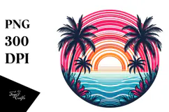 Retro Tropical Rainbow Sunset, 20 oz Tumbler Product Image 1