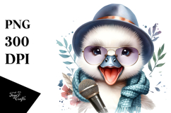 Energic Baby Swan with Hat and Sunglasses PNG Product Image 1
