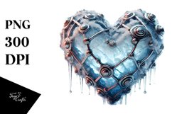 Icy 3D Heart Watercolor PNG Product Image 1