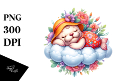 Cute Baby Walrus on the Cloud | Clipart Product Image 1