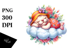 Cute Baby Walrus on the Cloud | Clipart Product Image 1