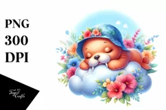 Cute Baby Walrus on the Cloud | Clipart Product Image 4