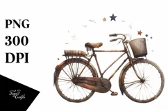 Vintage Dirty Bicycle Stars | Sublimation Clipart Product Image 3