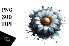 Abstract Daisy with Glossy Finish, Artistic PNG Product Image 1