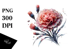 Carnation with Metalic Insertions PNG Product Image 1