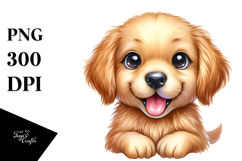 Watercolor Baby Golden Retriever PNG Product Image 1