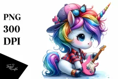 Cute Playing Unicorn Clipart, Transparent PNG Product Image 3