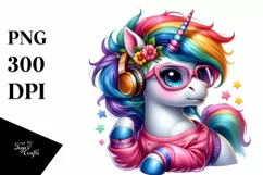 Cute Playing Unicorn Clipart, Transparent PNG Product Image 1