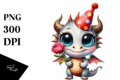 Dragon with Party Hat and Contempt Smile | Clipart Product Image 1