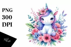 Colorful Baby Unicorn | Clipart Product Image 1