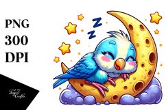 Cute Budgerigar Napping | Sublimation | Clipart Product Image 1