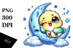 Cute Budgerigar Napping | Sublimation | Clipart Product Image 3